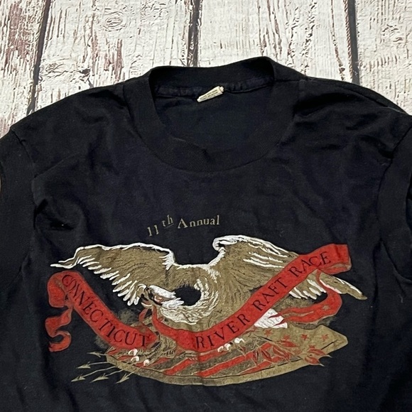 Vintage Connecticut River Raft Race Screen Stars 1980s Tee Top Shirt - Picture 2 of 7